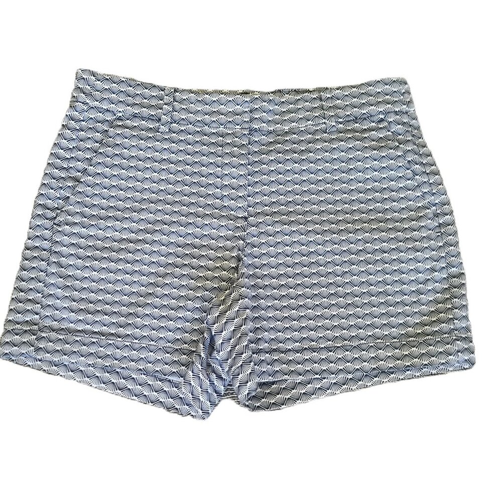 NAUTICA Navy and White Shell Patterned Cotton Blend Classic Shorts Size 6
